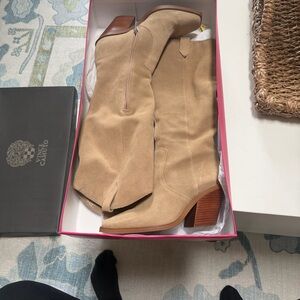 Vince Camuto Beige Heeled Boots for Women